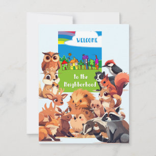 Welkom bij de buurt Woodland Animals Briefkaart
