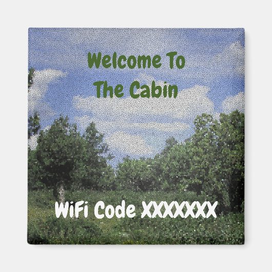 Welkom bij de Cabin WiFi Code House Huur Magneet (Voorkant)
