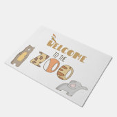 Welkom bij de dierentuin deurmat (Schuin)