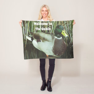 Welkom bij de eendenhut Mallard watervogel Fleece Deken