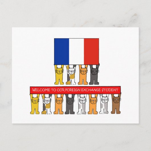 Welkom bij de Franse deviezenstudent Briefkaart (Voorkant)