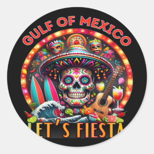 Welkom bij de Golf van Mexico Cinco De Mayo Retro Ronde Sticker