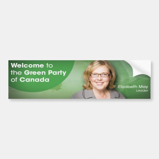 Welkom bij de Groene Partij van Canada Leider May Bumpersticker (Voorkant)