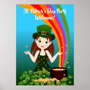 Welkom bij de Kinder Partij van St. Patrick Poster