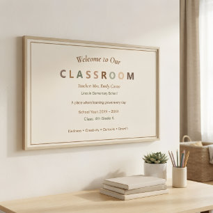 Welkom bij de klasposter gepersonaliseerd cadeau poster