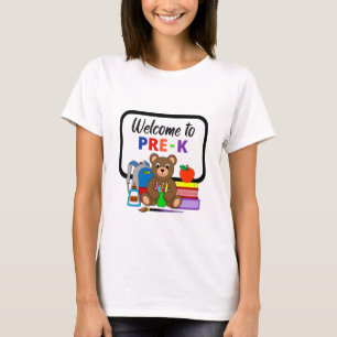 Welkom bij de kleuterschool Beer-vrouw T-shirt