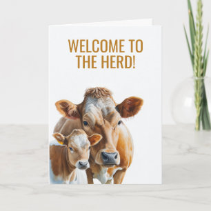 Welkom bij de Koe van het Baby shower van het Herd Kaart