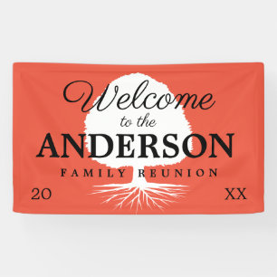 Welkom bij de logo aangepaste van de familiereün spandoek