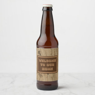 Welkom bij de Natuur van onze Home Rustic Woodgrai Bier Etiket