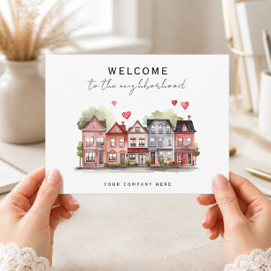 Welkom bij de Neighborhood Red Heart Row Houses Briefkaart