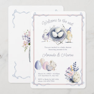 Welkom bij de Nest Vogeleieren Baby Shower Kaart