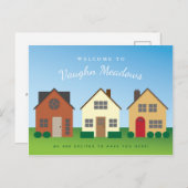 Welkom bij de nieuwe buurtbewoner briefkaart (Voorkant / Achterkant)