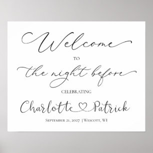 Welkom bij de Night Before Sign Zwart Wit Poster
