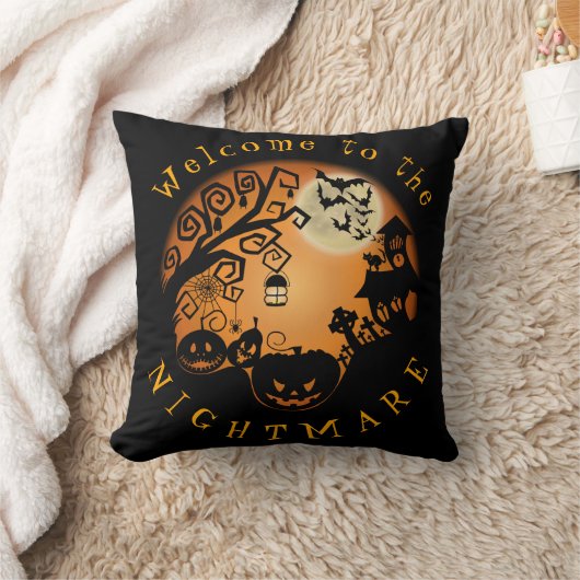 Welkom bij de Nightmare Halloween Pumpkin Custom Kussen (Deken)