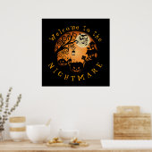 Welkom bij de Nightmare Halloween Pumpkin Custom Poster (Keuken)