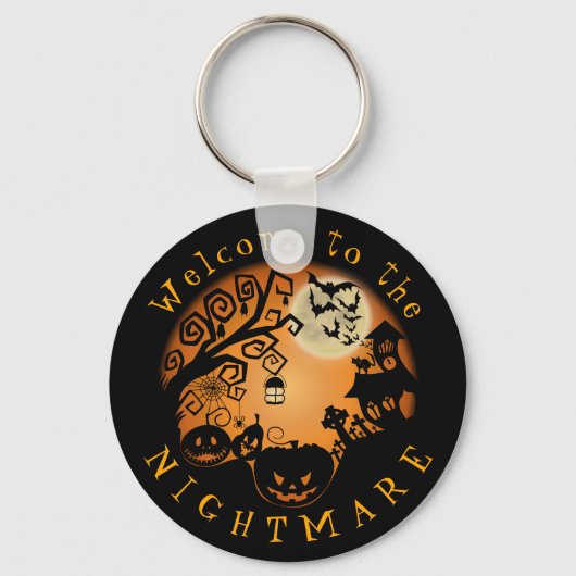Welkom bij de Nightmare Halloween Pumpkin Custom Sleutelhanger (Voorkant)