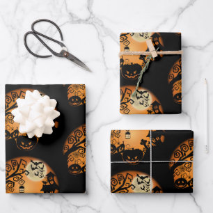 Welkom bij de Nightmare Halloween Pumpkin Graphic Inpakpapier Vel