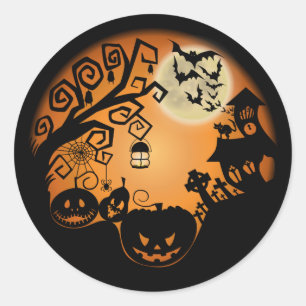 Welkom bij de Nightmare Halloween Pumpkin Graphic Ronde Sticker