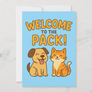 Welkom bij de Pack – Schattige Dog & Cat Wenskaart