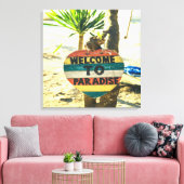 Welkom bij de Paradijs Beach Ocean Canvas Afdruk (Insitu (Woonkamer))