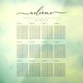 Welkom bij de tabelnummers van de trouwsessietabel raamsticker (Vel 3)