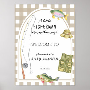 Welkom bij de visser baby shower poster