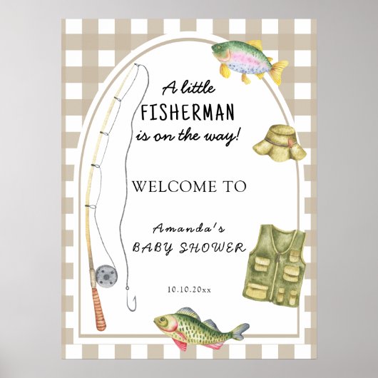 Welkom bij de visser baby shower poster (Voorkant)