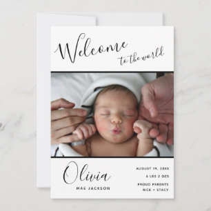 Welkom bij de World Baby Photo Birth Notice Aankondiging