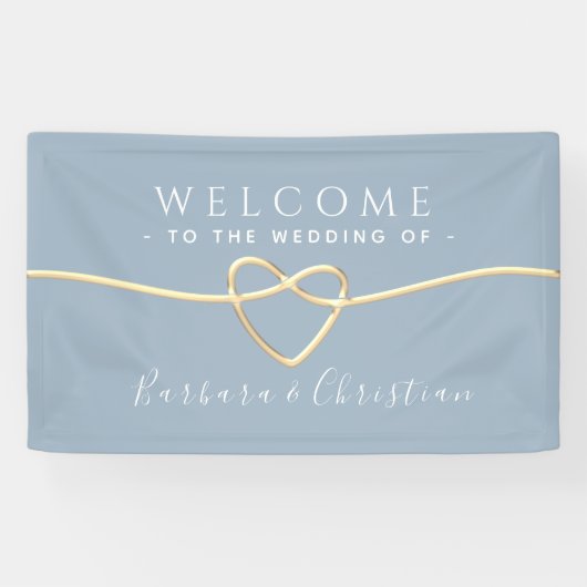 Welkom bij Dusty Blue Wedding Spandoek (Horizontaal)