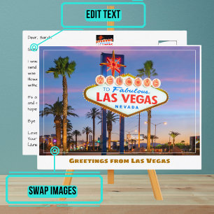 Welkom bij Fabulous Las Vegas Aanmelden in Las Veg Briefkaart