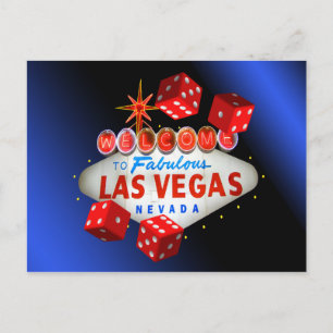 Welkom bij Fabulous Las Vegas Blue Glow Briefkaart
