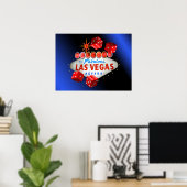 Welkom bij Fabulous Las Vegas Blue Glow Poster (Thuiskantoor)