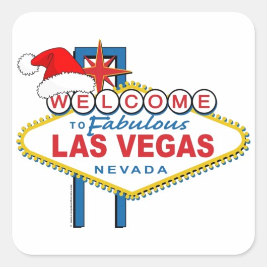 Welkom bij Fabulous Las Vegas Kerstmis Vierkante Sticker (Voorkant)