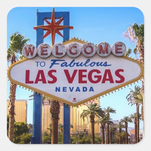Welkom bij Fabulous Las Vegas Square Stickers (Voorkant)