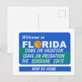 Welkom bij Florida Vakantie Probation Briefkaart (Voorkant / Achterkant)
