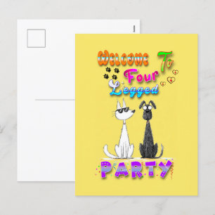 Welkom bij Four Legged Party Feestdagenkaart