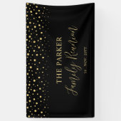 Welkom bij Gold & Black Confetti Family Reunion Pa Spandoek (Verticaal)