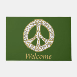 Welkom bij Gold en White Celtic Peace Sign Deurmat