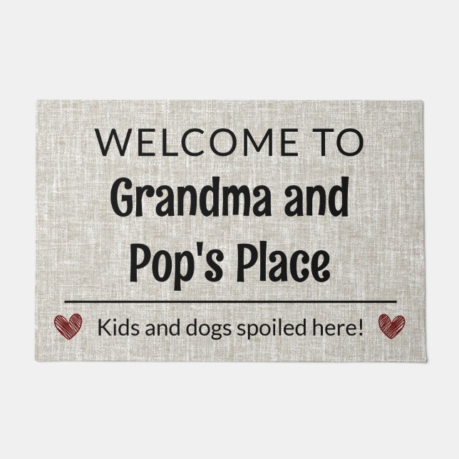 Welkom bij Grandma & Pop Place  Deurmat (Voorkant)