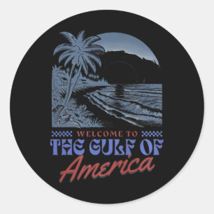 Welkom bij het Amerikaanse Golf Retro Beach Ronde Sticker