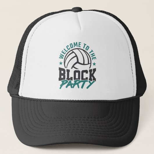 Welkom bij het blok van het volleybalmiddenblok trucker pet (Voorkant)