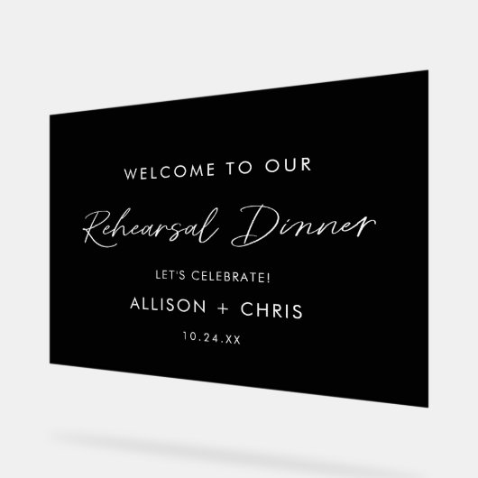 Welkom bij het bruiloftsrepetitie diner acryl bord (Hoek)