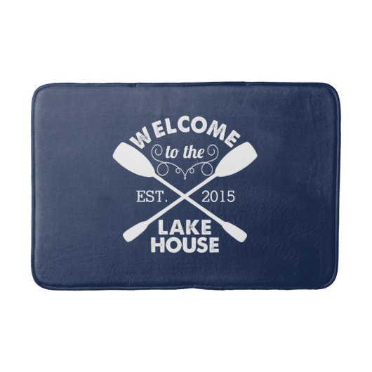 Welkom bij het Lake House | Rustic Canoe Paddles Badmat (Voorkant)