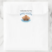 Welkom bij het Lake House Vierkante Sticker (Tas)
