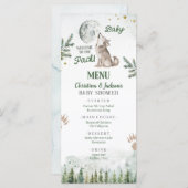 Welkom bij het Pack Forest Wolf Baby shower Menu (Voorkant / Achterkant)