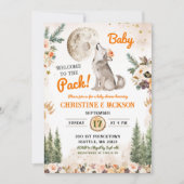 Welkom bij het Pack Oranje Wolf Co-Ed Baby shower Kaart (Voorkant)