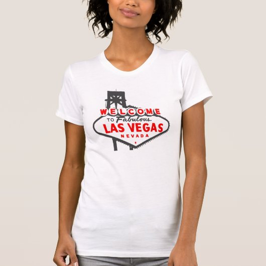 Welkom bij het rode vectorrode shirt van Las Vegas (Voorkant)