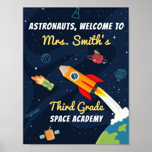 Welkom bij het schoolteken van de klaslokaal poster