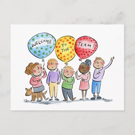 Welkom bij het team briefkaart (Voorkant)