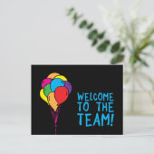 Welkom bij het team Feestballonnen Briefkaart (Staand voorkant)